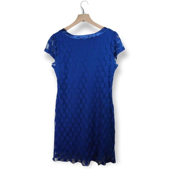 Enfocus Studio Blue Lace Shirt Mini Dress Size 14 - Picture 2 of 4